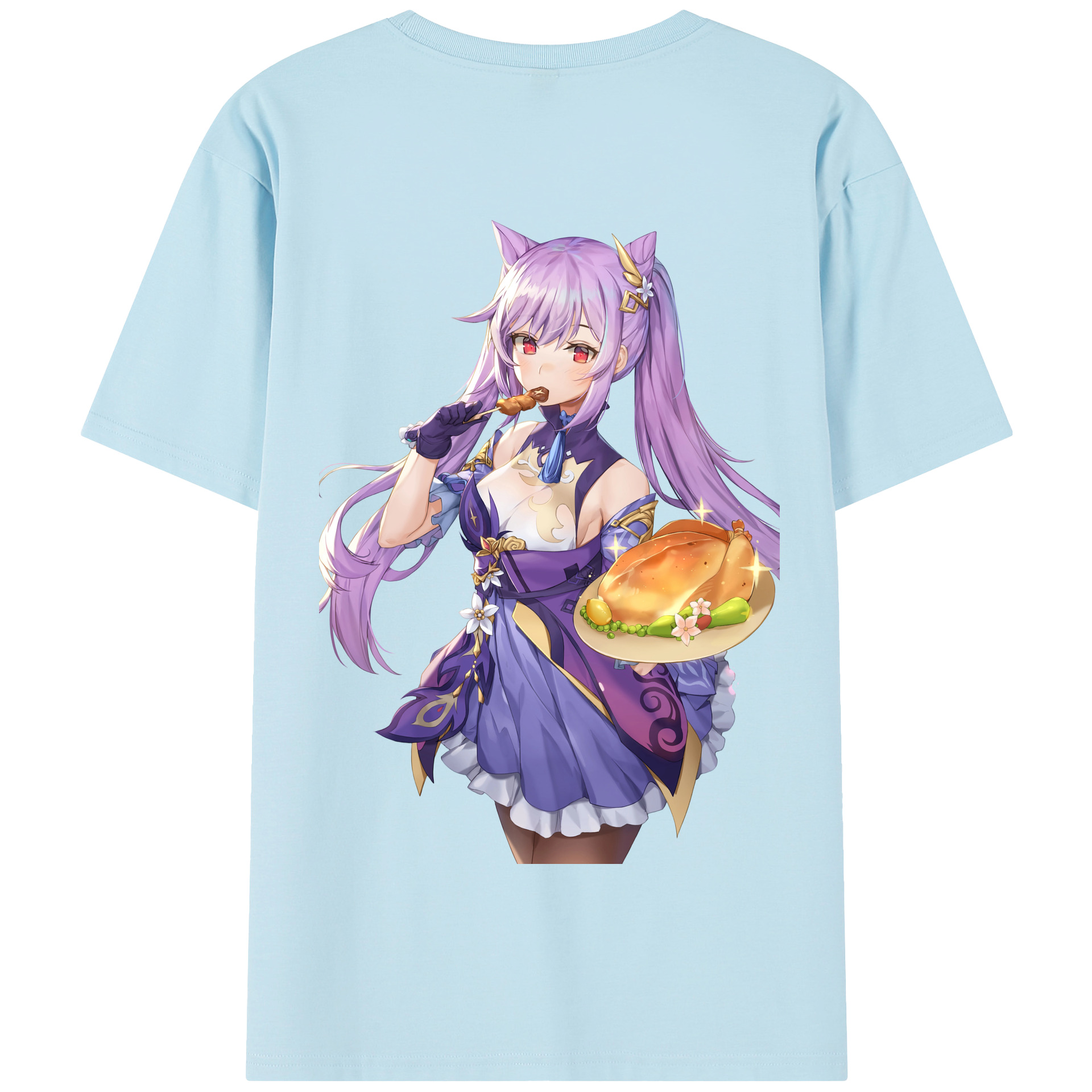 げんし神 刻晴 こくせい genshin Kokusei 綿100％半袖Tシャツ（背面プリント）